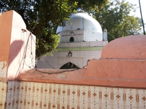 The bathroom tile covered facade of the Sayyed Arif Ali Shah Dargah-the miraculous child saint
